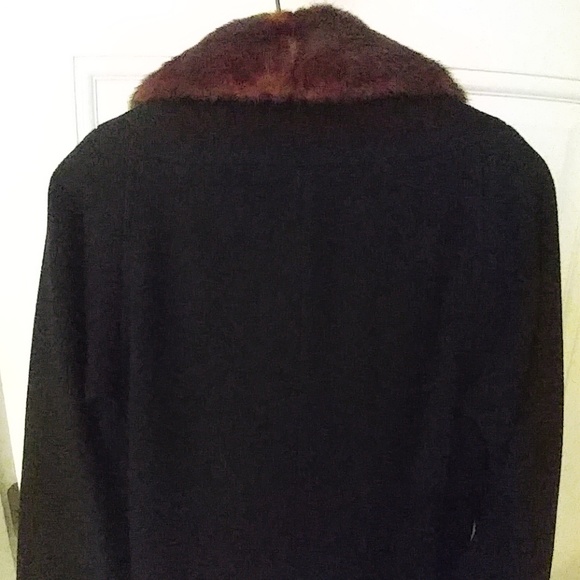 Vintage Cashmere hand tailored black coat fur EUC - Picture 5 of 8